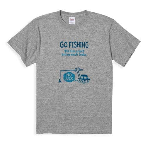【Tシャツ】【釣りざんまい】ユニークな釣り_ブルー  5.6oz Cotton:100%
