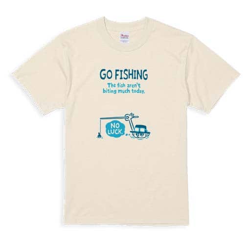 【Tシャツ】【釣りざんまい】ユニークな釣り_ブルー  5.6oz Cotton:100%