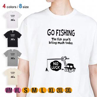 【Tシャツ】【釣りざんまい】ユニークな釣り_ブラック  5.6oz Cotton:100%