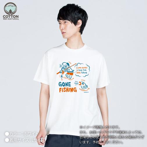 【Tシャツ】【釣りざんまい】釣り人と魚の遭遇_NB  5.6oz Cotton:100%
