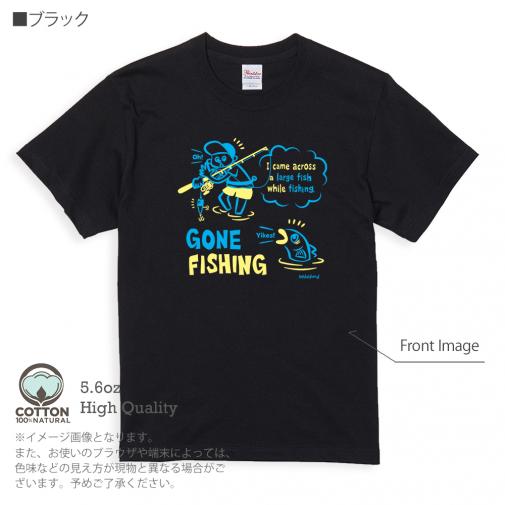 【Tシャツ】【釣りざんまい】釣り人と魚の遭遇_NB  5.6oz Cotton:100%