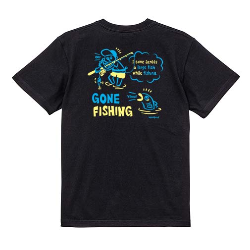 【Tシャツ】【釣りざんまい】釣り人と魚の遭遇_NB  5.6oz Cotton:100%