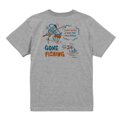 【Tシャツ】【釣りざんまい】釣り人と魚の遭遇_NB  5.6oz Cotton:100%