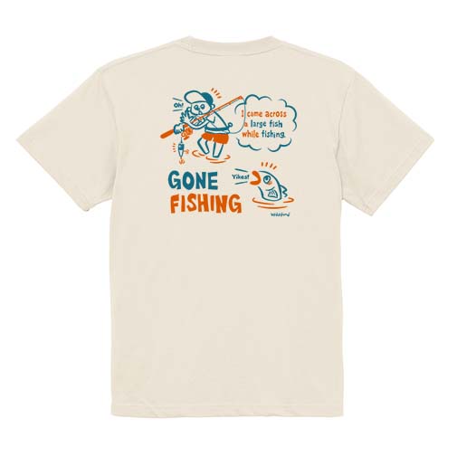 【Tシャツ】【釣りざんまい】釣り人と魚の遭遇_NB  5.6oz Cotton:100%