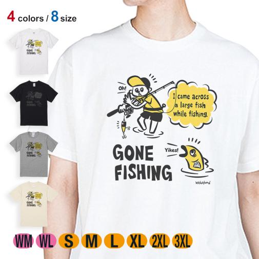 【Tシャツ】【釣りざんまい】釣り人と魚の遭遇_DG  5.6oz Cotton:100%