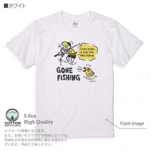 【Tシャツ】【釣りざんまい】釣り人と魚の遭遇_DG  5.6oz Cotton:100%