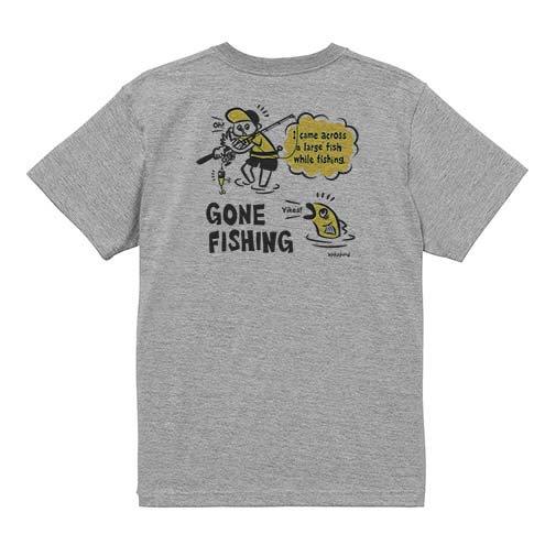 【Tシャツ】【釣りざんまい】釣り人と魚の遭遇_DG  5.6oz Cotton:100%