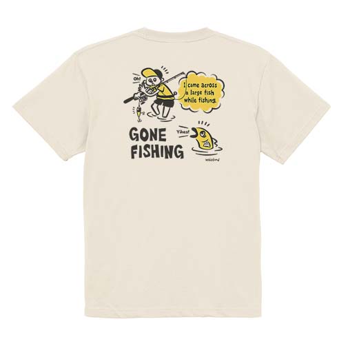 【Tシャツ】【釣りざんまい】釣り人と魚の遭遇_DG  5.6oz Cotton:100%