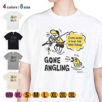 【Tシャツ】【釣りざんまい】釣り人と魚の遭遇_DG  5.6oz Cotton:100%
