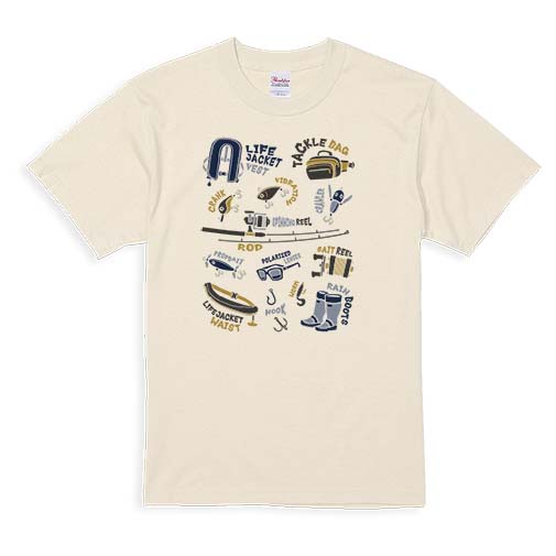 【Tシャツ】【釣りざんまい】PACK LIGHT, GO FISH.  5.6oz Cotton:100%