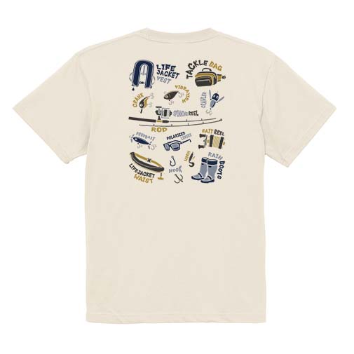 【Tシャツ】【釣りざんまい】PACK LIGHT, GO FISH.  5.6oz Cotton:100%