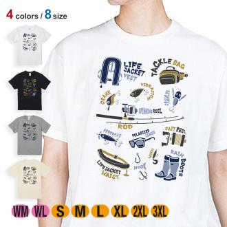 【Tシャツ】【釣りざんまい】PACK LIGHT, GO FISH.  5.6oz Cotton:100%