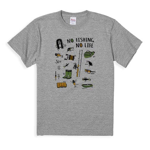 【Tシャツ】【釣りざんまい】釣りに行く準備_ハイデザイン  5.6oz Cotton:100%