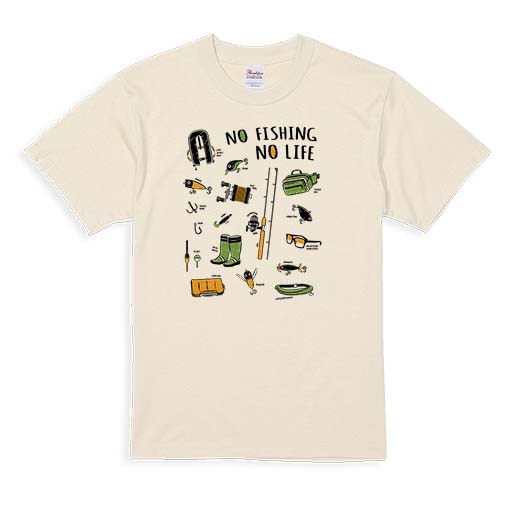 【Tシャツ】【釣りざんまい】釣りに行く準備_ハイデザイン  5.6oz Cotton:100%