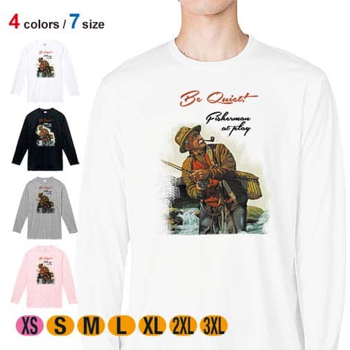 【長袖Tシャツ】静かにしてください! 5.6oz Cotton:100%