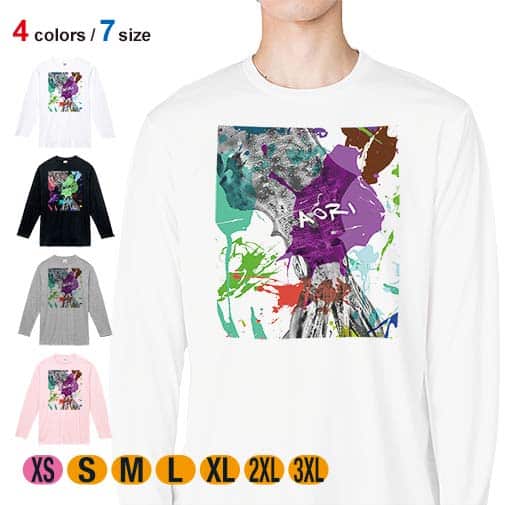 【長袖Tシャツ】アオリイカ ペンキペイント 5.6oz Cotton:100%