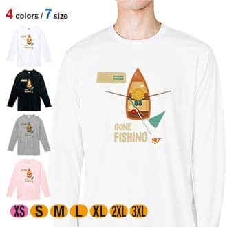 【長袖Tシャツ】ボート釣りに行く!　GONE FISHING 5.6oz Cotton:100%