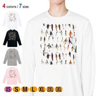 【長袖Tシャツ】フライのパターン 5.6oz Cotton:100%