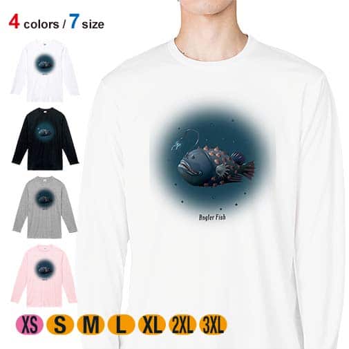 【長袖Tシャツ】アンコウ anglerfish 5.6oz Cotton:100%
