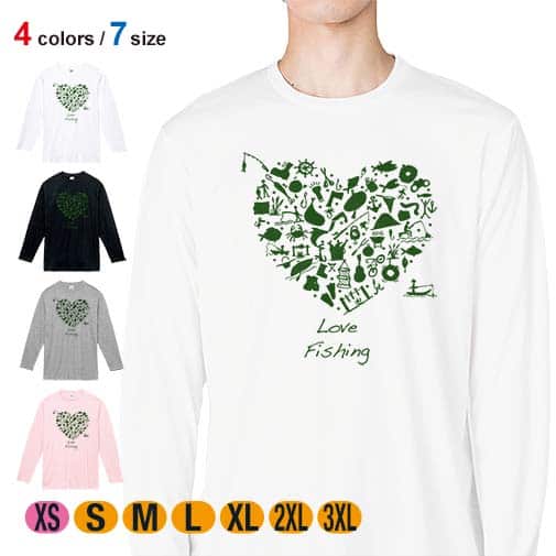 【長袖Tシャツ】Love fishing  5.6oz Cotton:100%