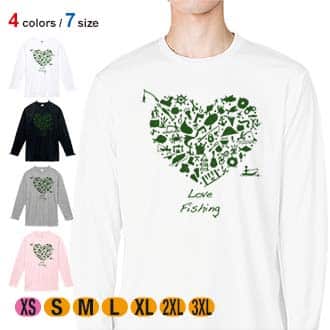 【長袖Tシャツ】Love fishing  5.6oz Cotton:100%