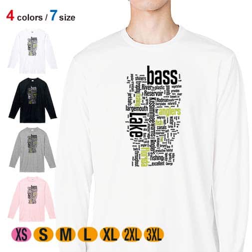 【長袖Tシャツ】bass Text-Design 5.6oz Cotton:100%