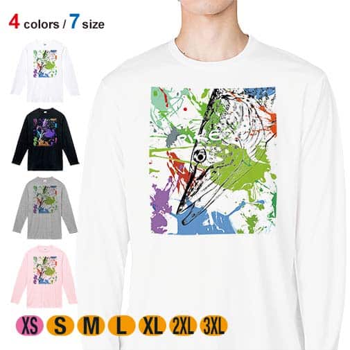 【長袖Tシャツ】パイク ペンキペイント 5.6oz Cotton:100%