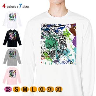 【長袖Tシャツ】カワハギ　ペンキペイント 5.6oz Cotton:100%