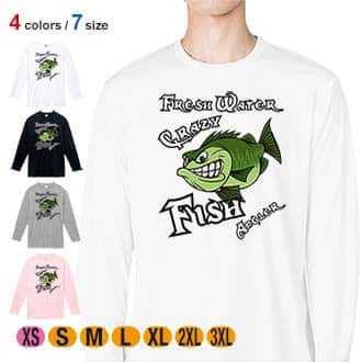 【長袖Tシャツ】クレイジーバス　落書き風 5.6oz Cotton:100%