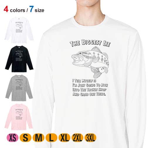 【長袖Tシャツ】釣具店に行くための大嘘 5.6oz Cotton:100%