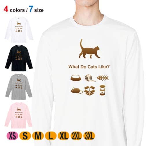 【長袖Tシャツ】猫はどれがお好き? 5.6oz Cotton:100%