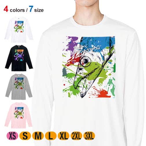 【長袖Tシャツ】タチウオ ペンキペイント 5.6oz Cotton:100%