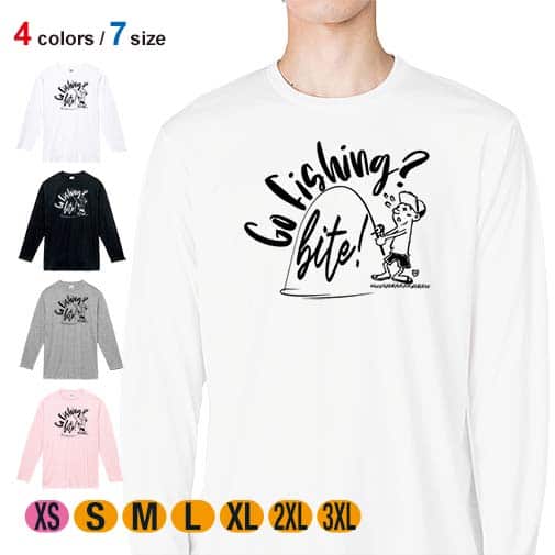 【長袖Tシャツ】【釣りざんまい】ゴーゴーフィッシング! 5.6oz Cotton:100%