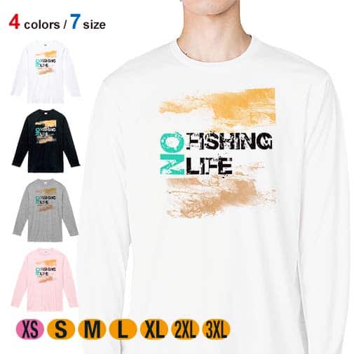 【長袖Tシャツ】No Fishing No Life カジュアル 5.6oz Cotton:100%
