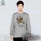 【長袖Tシャツ】ブルドックだってNo Music No Life 5.6oz Cotton:100%