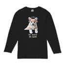 【長袖Tシャツ】コーギーだってNo Music No Life 5.6oz Cotton:100%