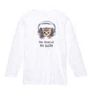 【長袖Tシャツ】猫だってNo Music No Life 5.6oz Cotton:100%