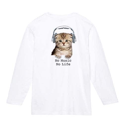 【長袖Tシャツ】スコティシュだってNo Music No Life 5.6oz Cotton:100%