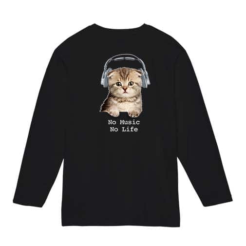 【長袖Tシャツ】スコティシュだってNo Music No Life 5.6oz Cotton:100%