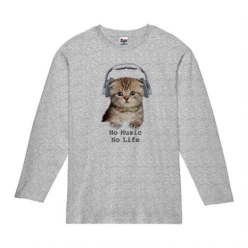 【長袖Tシャツ】スコティシュだってNo Music No Life 5.6oz Cotton:100%