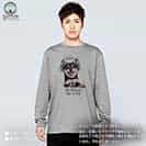 【長袖Tシャツ】黒柴だってNo Music No Life 5.6oz Cotton:100%