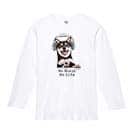 【長袖Tシャツ】黒柴だってNo Music No Life 5.6oz Cotton:100%