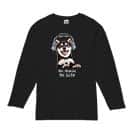 【長袖Tシャツ】黒柴だってNo Music No Life 5.6oz Cotton:100%