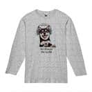【長袖Tシャツ】黒柴だってNo Music No Life 5.6oz Cotton:100%