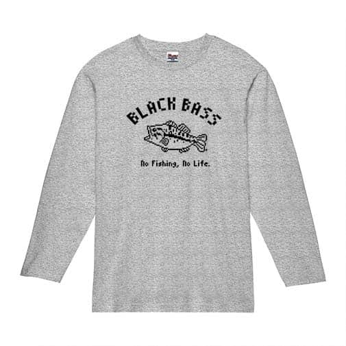 【長袖Tシャツ】【釣りざんまい】ブラックバス 5.6oz Cotton:100%