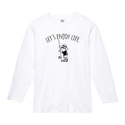 【長袖Tシャツ】【釣りざんまい】釣りに行きたい少年_02 5.6oz Cotton:100%