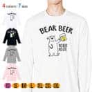 【長袖Tシャツ】シロクマさんとカンパイビール(wakat) 5.6oz Cotton:100%