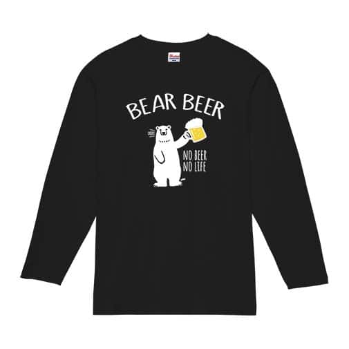 【長袖Tシャツ】シロクマさんとカンパイビール(wakat) 5.6oz Cotton:100%