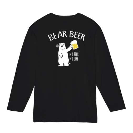 【長袖Tシャツ】シロクマさんとカンパイビール(wakat) 5.6oz Cotton:100%