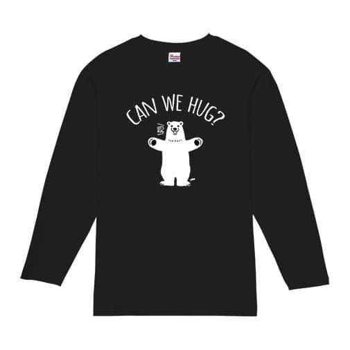 【長袖Tシャツ】シロクマさんのハグアピール(wakat) 5.6oz Cotton:100%